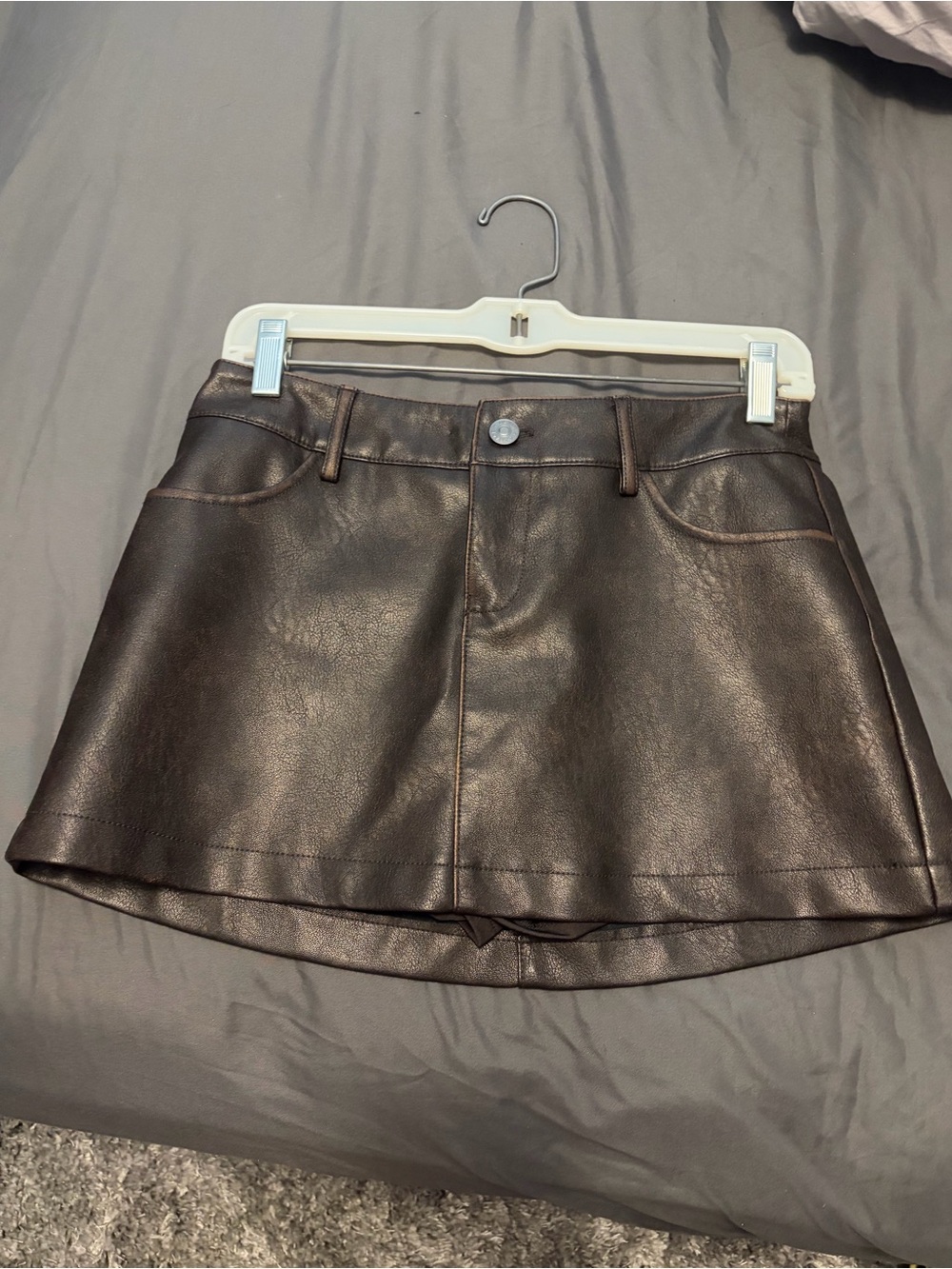 Garage Faux Leather Mini Skort